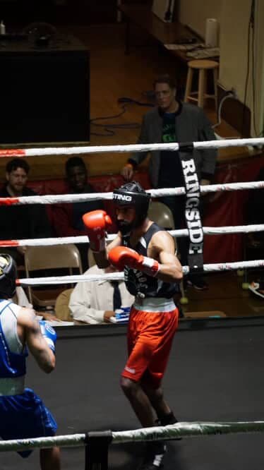 Boxing match action shot